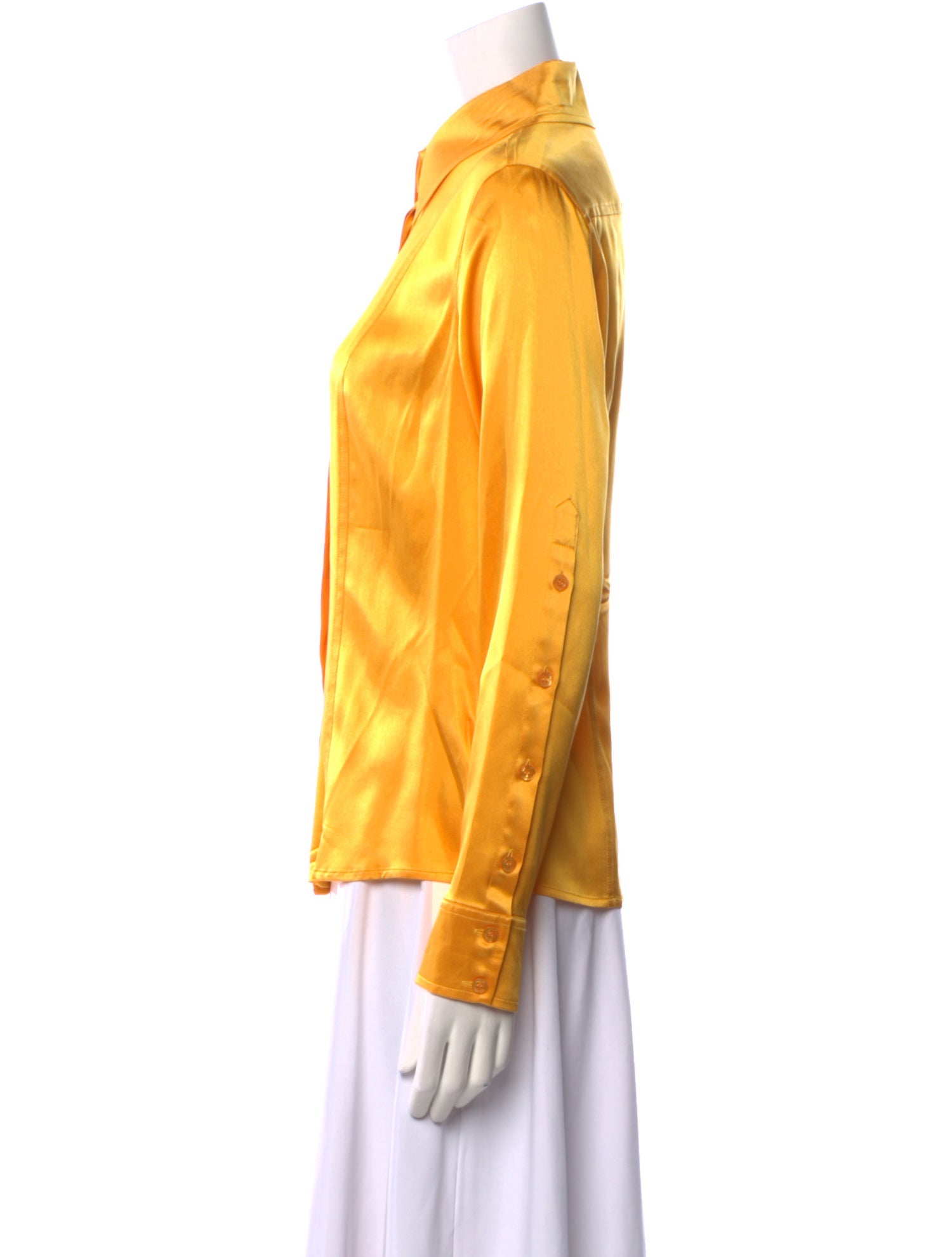 Escada Silk Long Sleeve Button-Up Top