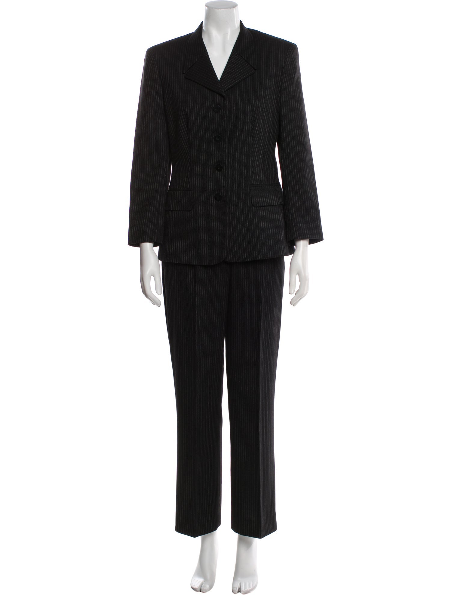 Escada Virgin Wool Striped Pantsuit