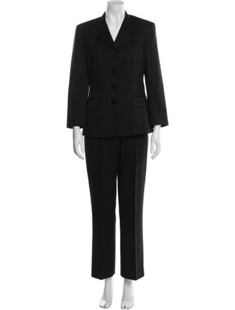 Escada Virgin Wool Striped Pantsuit