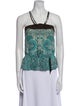 Escada Silk Paisley Print Crop Top