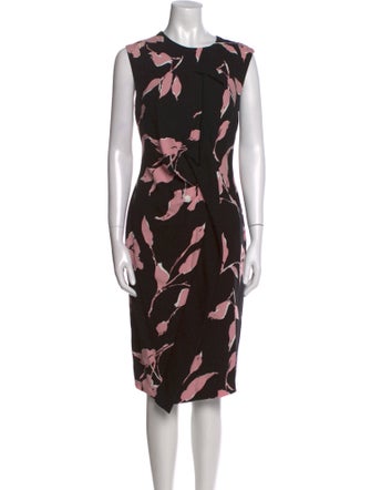 Escada Floral Print Midi Length Dress