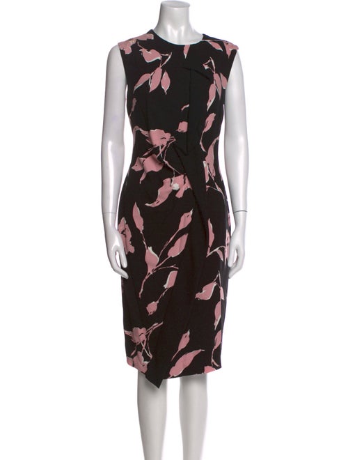 Escada Floral Print Midi Length Dress