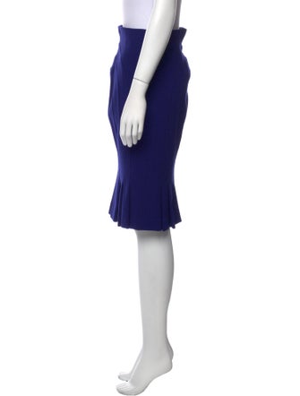 Escada Pleated Accents Knee-Length Skirt