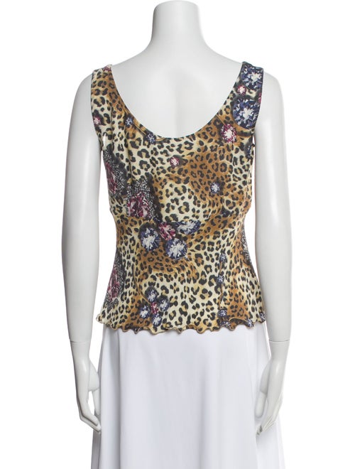 Escada Animal Print V-Neck Top