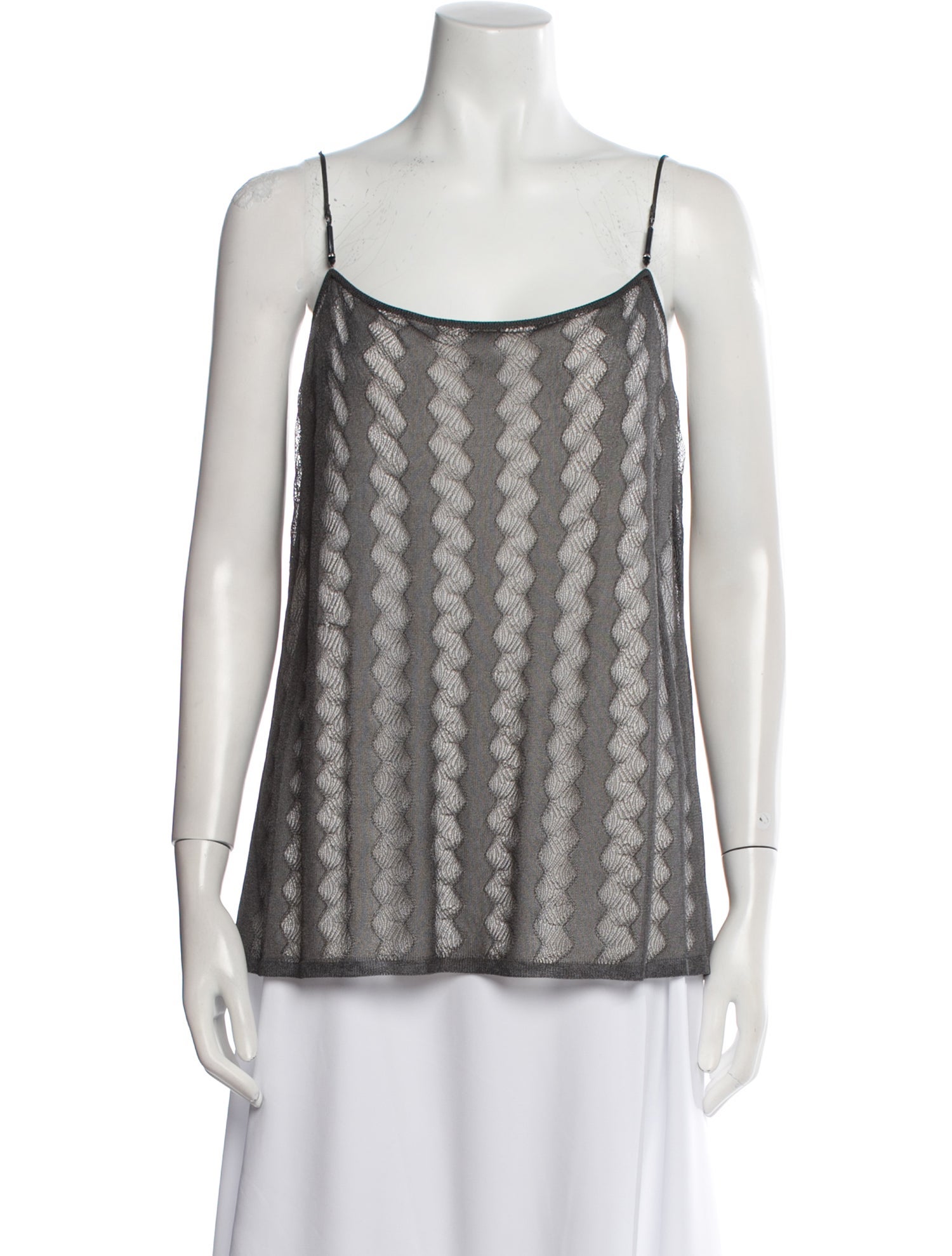 Escada Striped Square Neckline Top