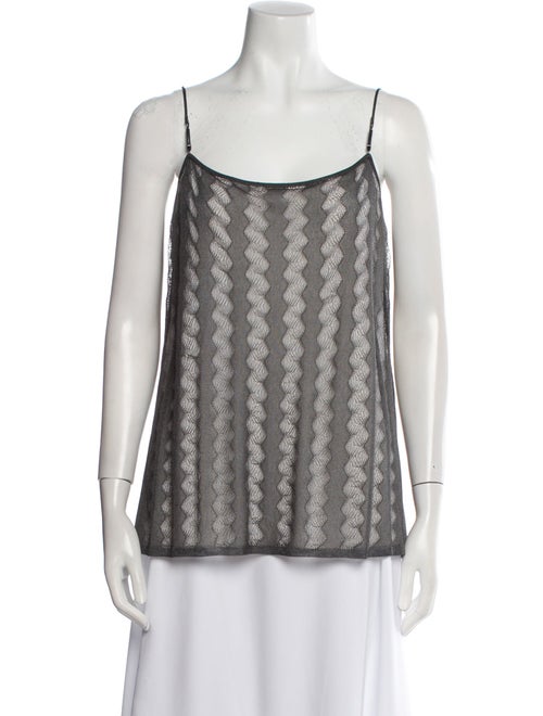 Escada Striped Square Neckline Top