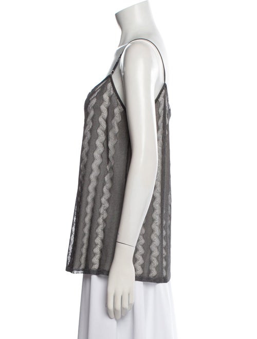 Escada Striped Square Neckline Top