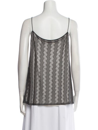 Escada Striped Square Neckline Top
