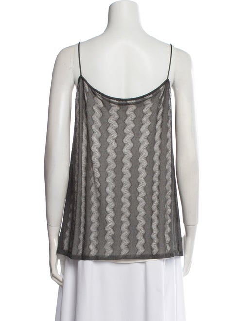 Escada Striped Square Neckline Top