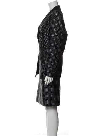 Escada Silk Polka Dot Print Skirt Suit