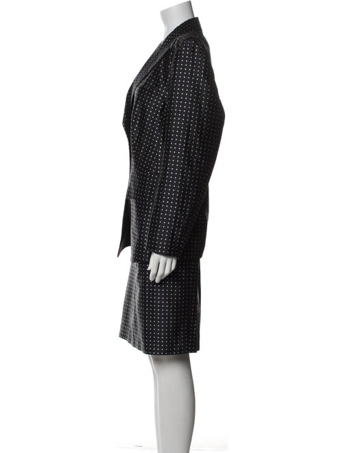 Escada Silk Polka Dot Print Skirt Suit
