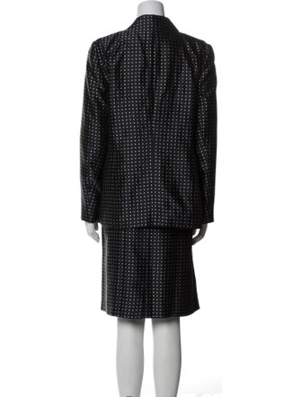 Escada Silk Polka Dot Print Skirt Suit