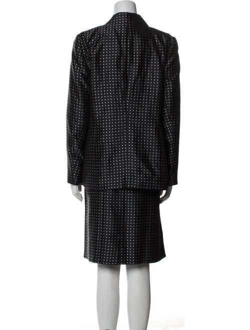 Escada Silk Polka Dot Print Skirt Suit