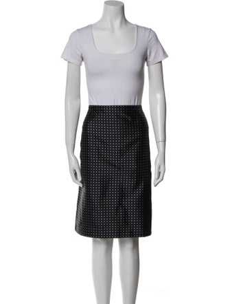 Escada Silk Polka Dot Print Skirt Suit