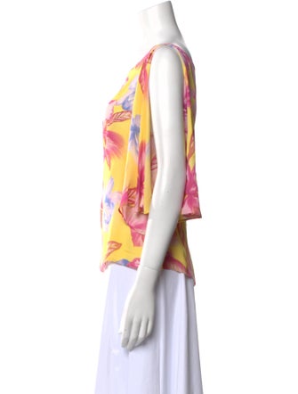 Escada Silk Floral Print Blouse