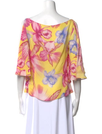 Escada Silk Floral Print Blouse