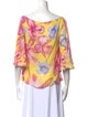 Escada Silk Floral Print Blouse