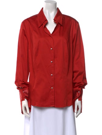 Escada Long Sleeve Button-Up Top