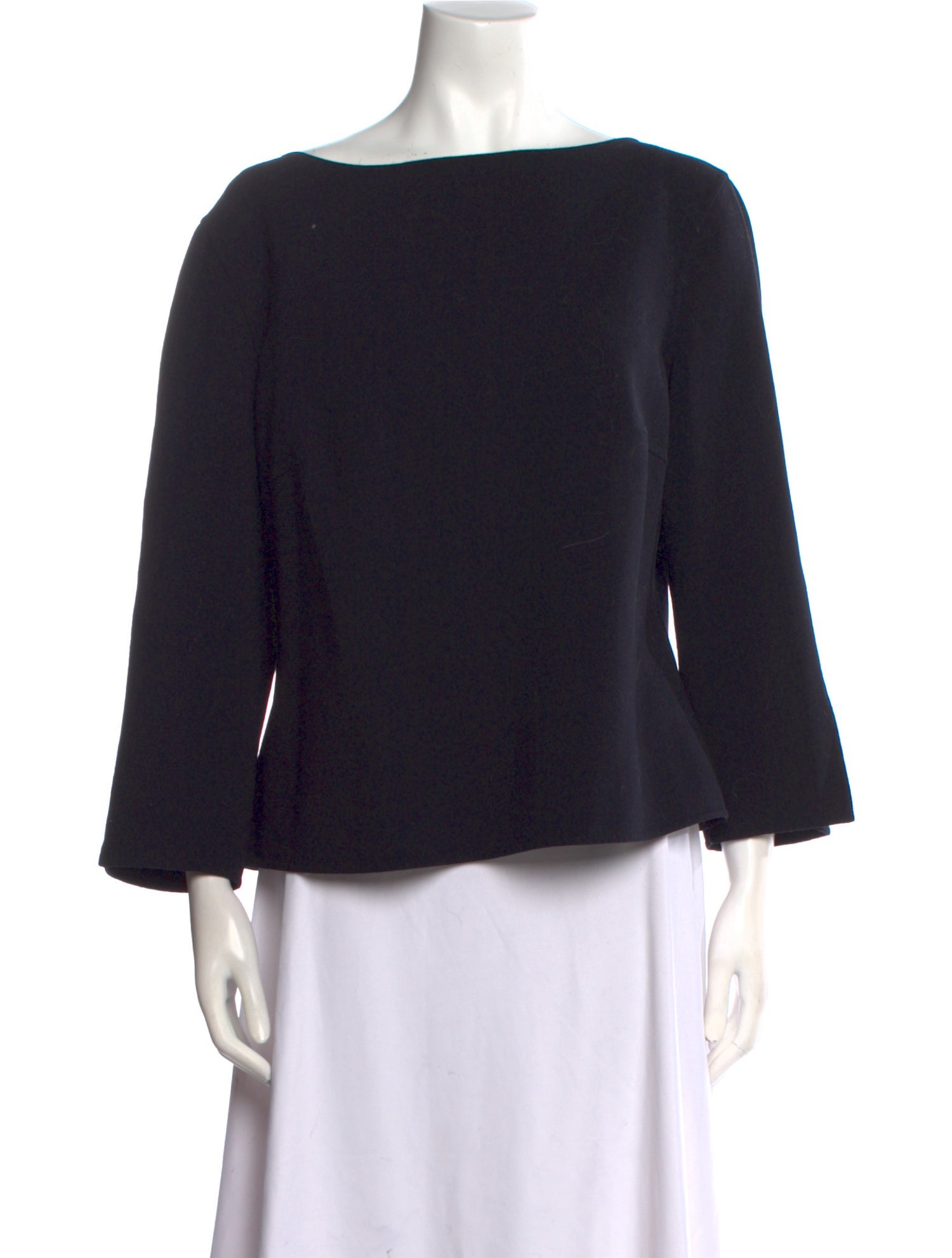 Escada Wool Bateau Neckline Blouse