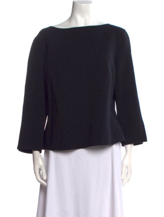 Escada Wool Bateau Neckline Blouse