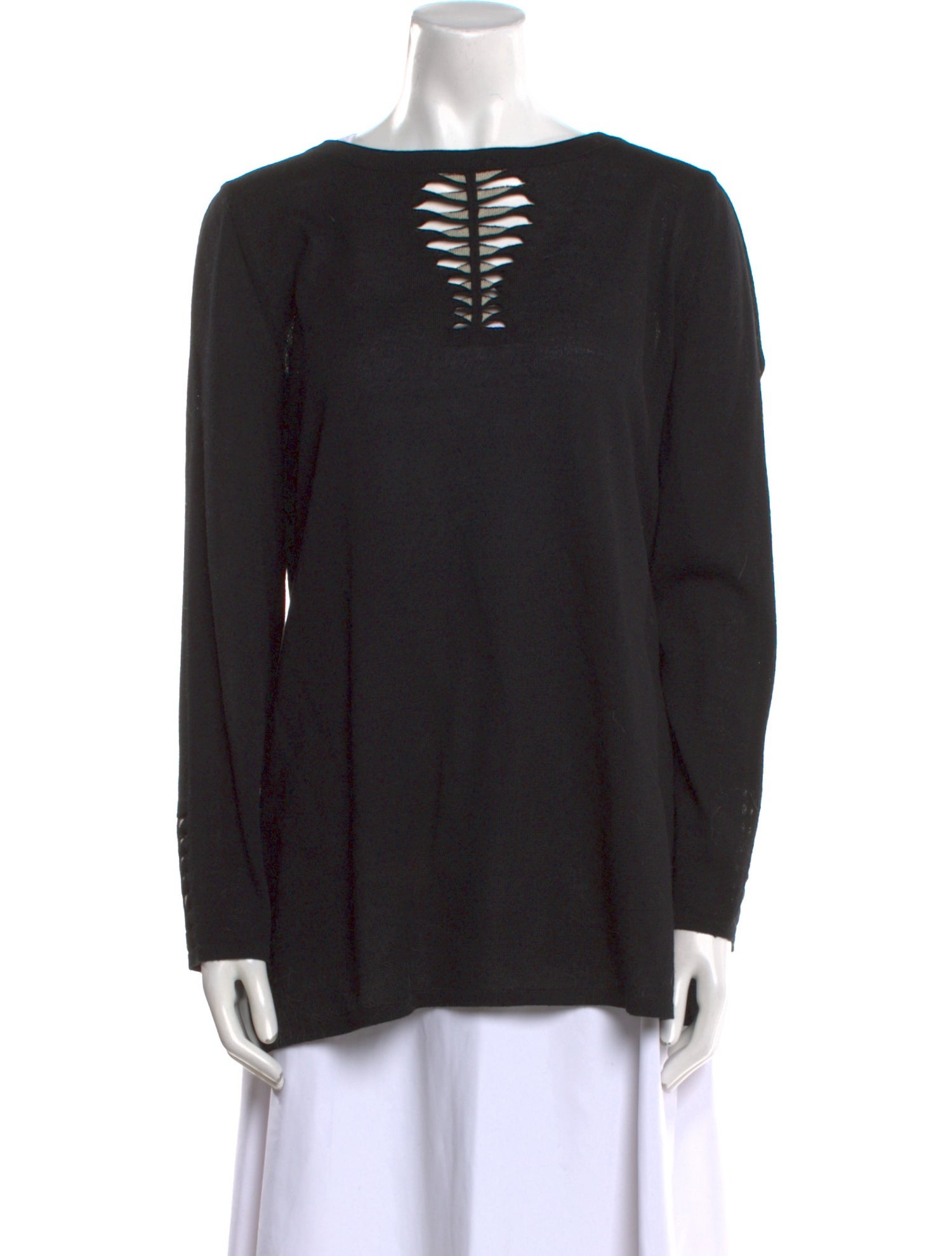 Escada Graphic Print Bateau Neckline Sweater