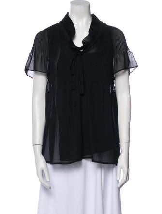 Escada Cowl Neck Short Sleeve Blouse