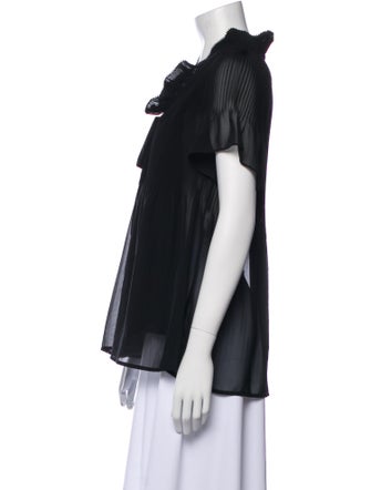 Escada Cowl Neck Short Sleeve Blouse