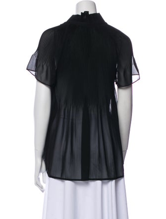 Escada Cowl Neck Short Sleeve Blouse