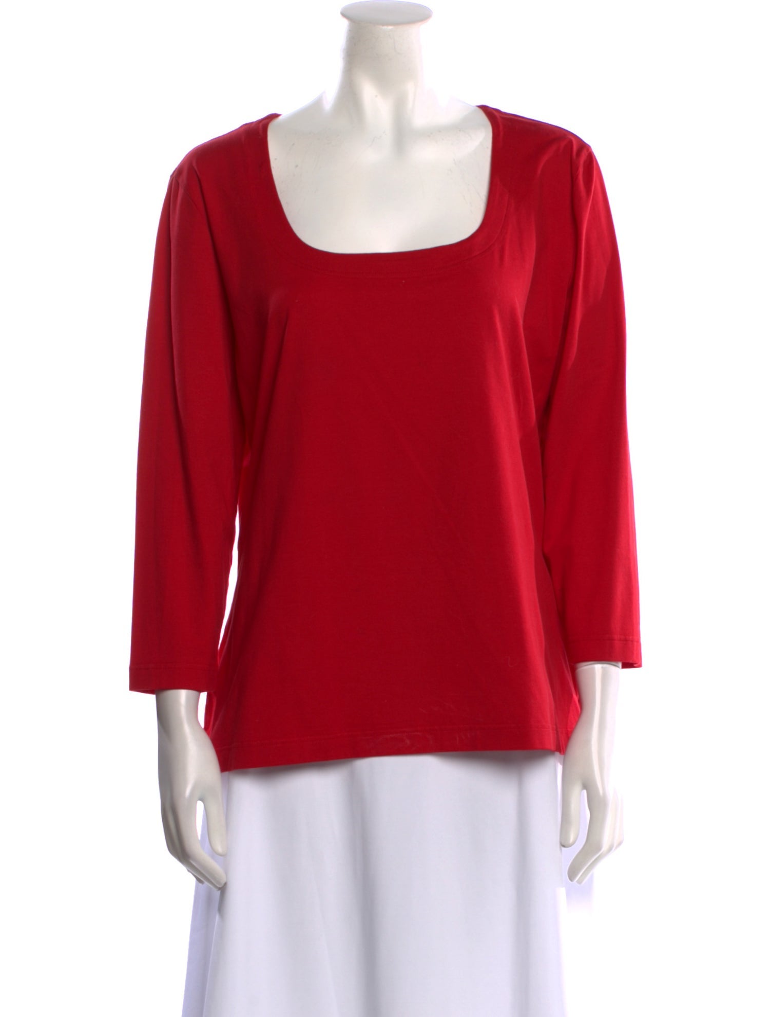 Escada Square Neckline Three-Quarter Sleeve Blouse