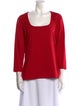 Escada Square Neckline Three-Quarter Sleeve Blouse