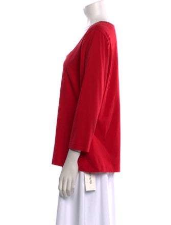 Escada Square Neckline Three-Quarter Sleeve Blouse