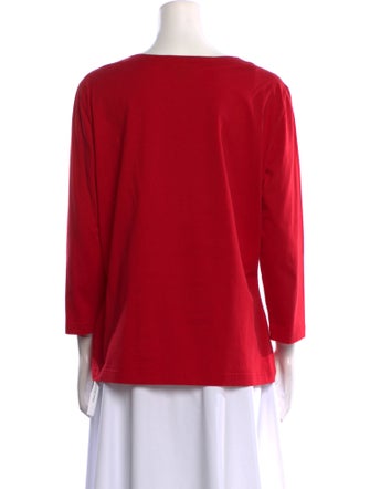Escada Square Neckline Three-Quarter Sleeve Blouse