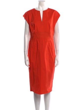 Escada V-Neck Midi Length Dress