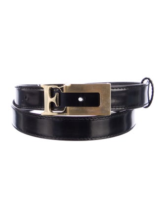 Escada Skinny Leather Waist Belt