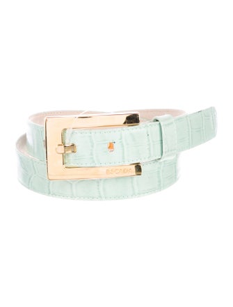 Escada Skinny Embossed Leather Belt