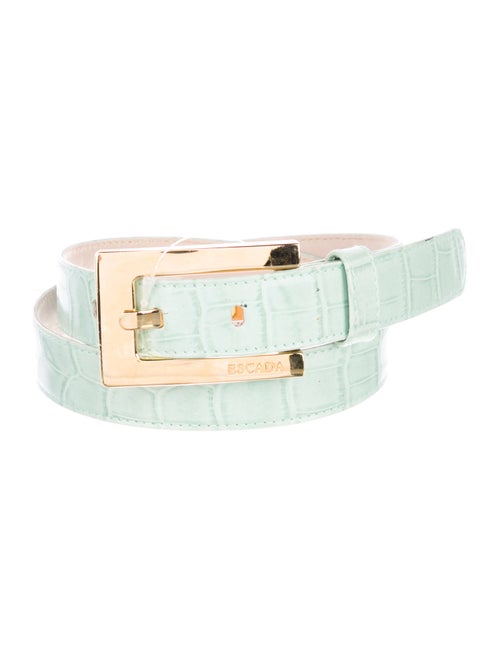 Escada Skinny Embossed Leather Belt