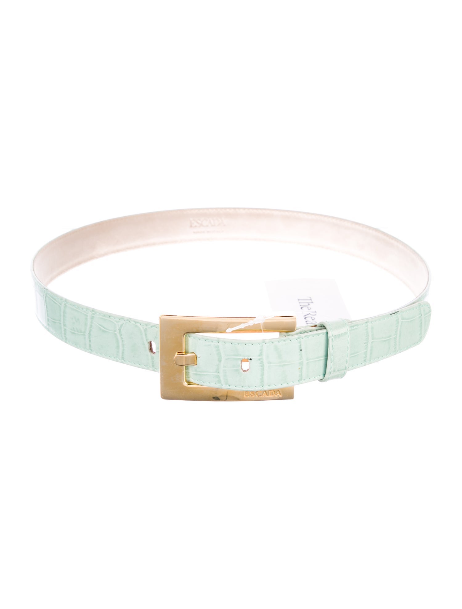 Escada Skinny Embossed Leather Belt