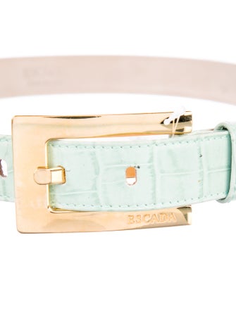 Escada Skinny Embossed Leather Belt