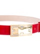 Escada Skinny Embossed Leather Belt