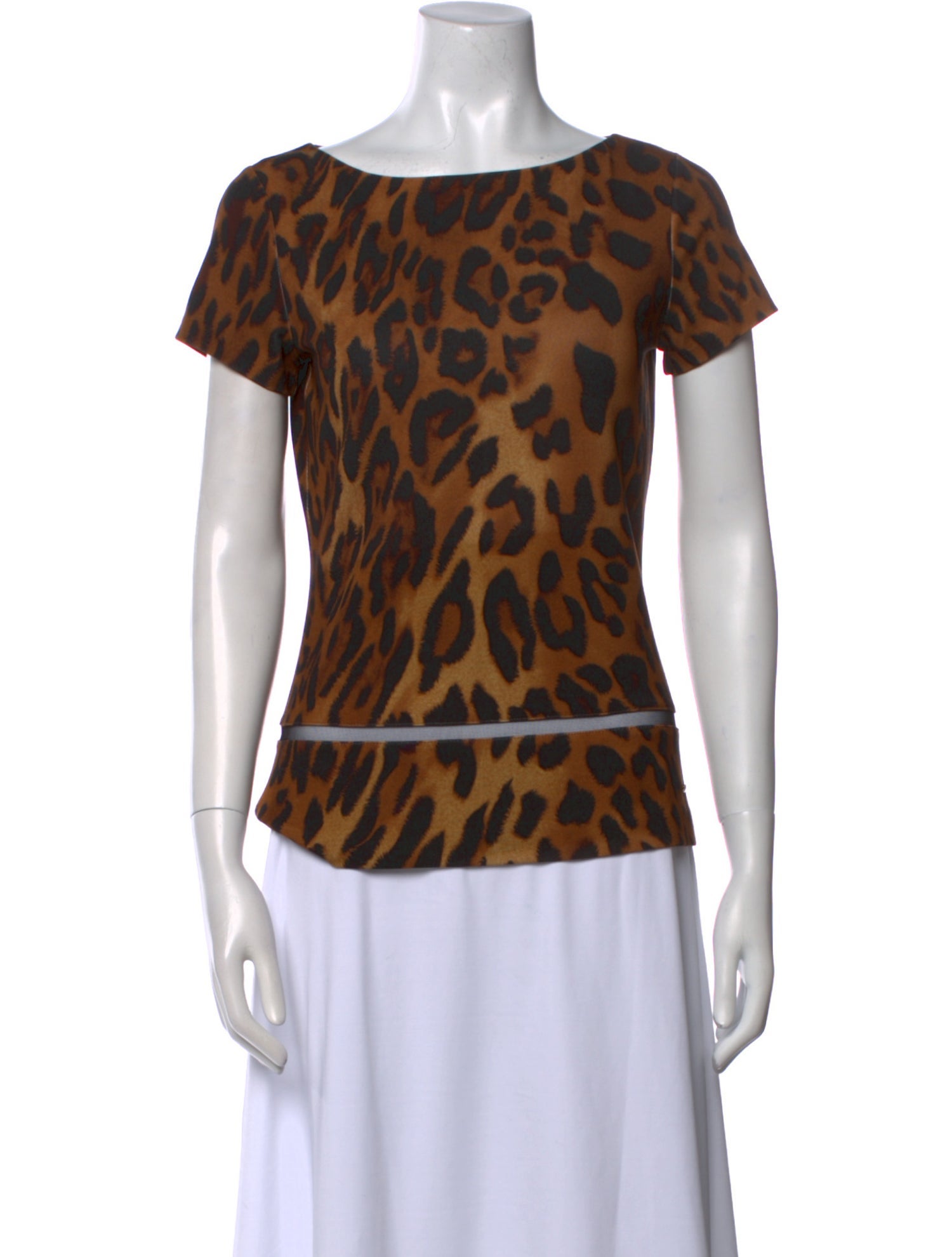 Escada Animal Print Scoop Neck T-Shirt
