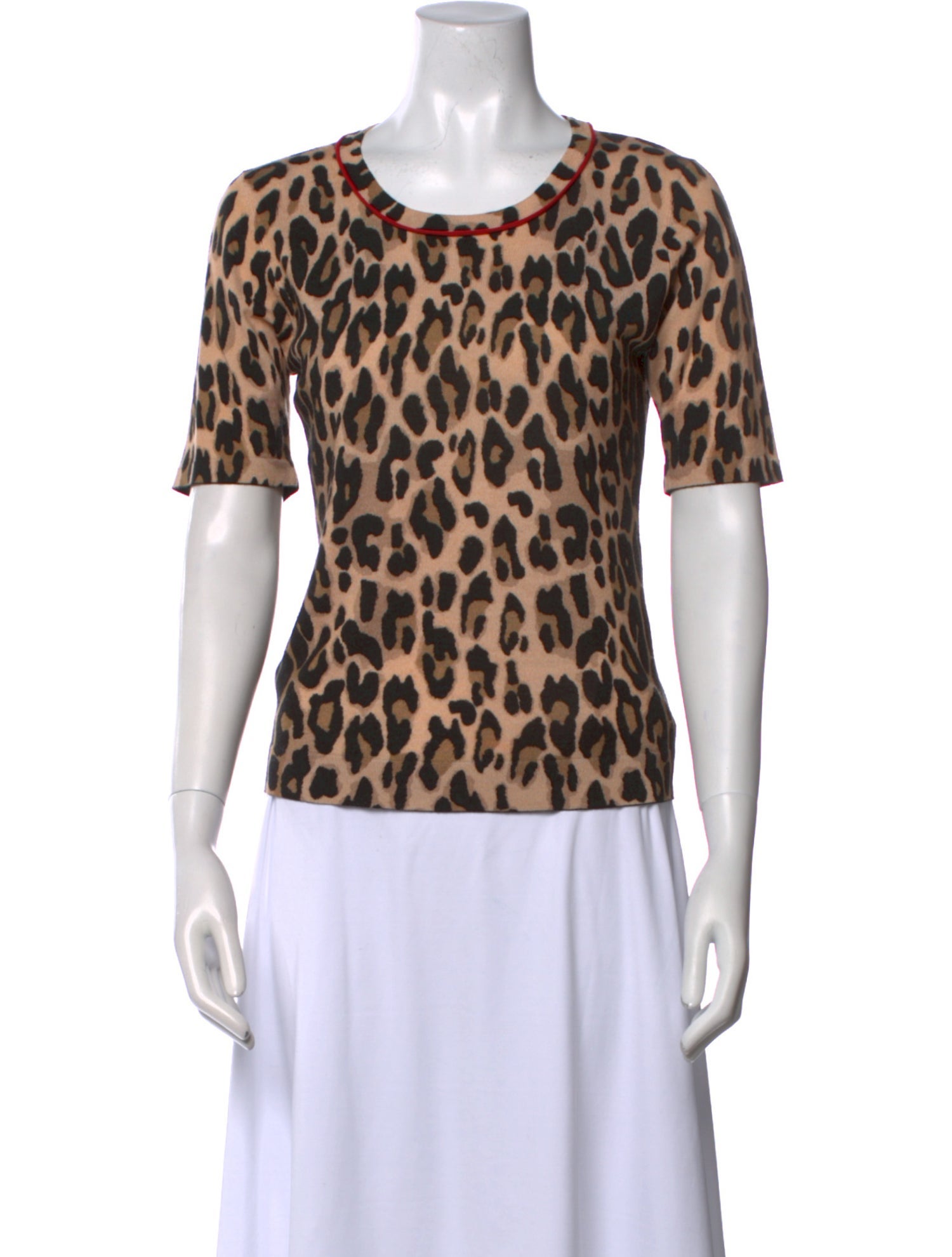 Escada Animal Print Crew Neck T-Shirt