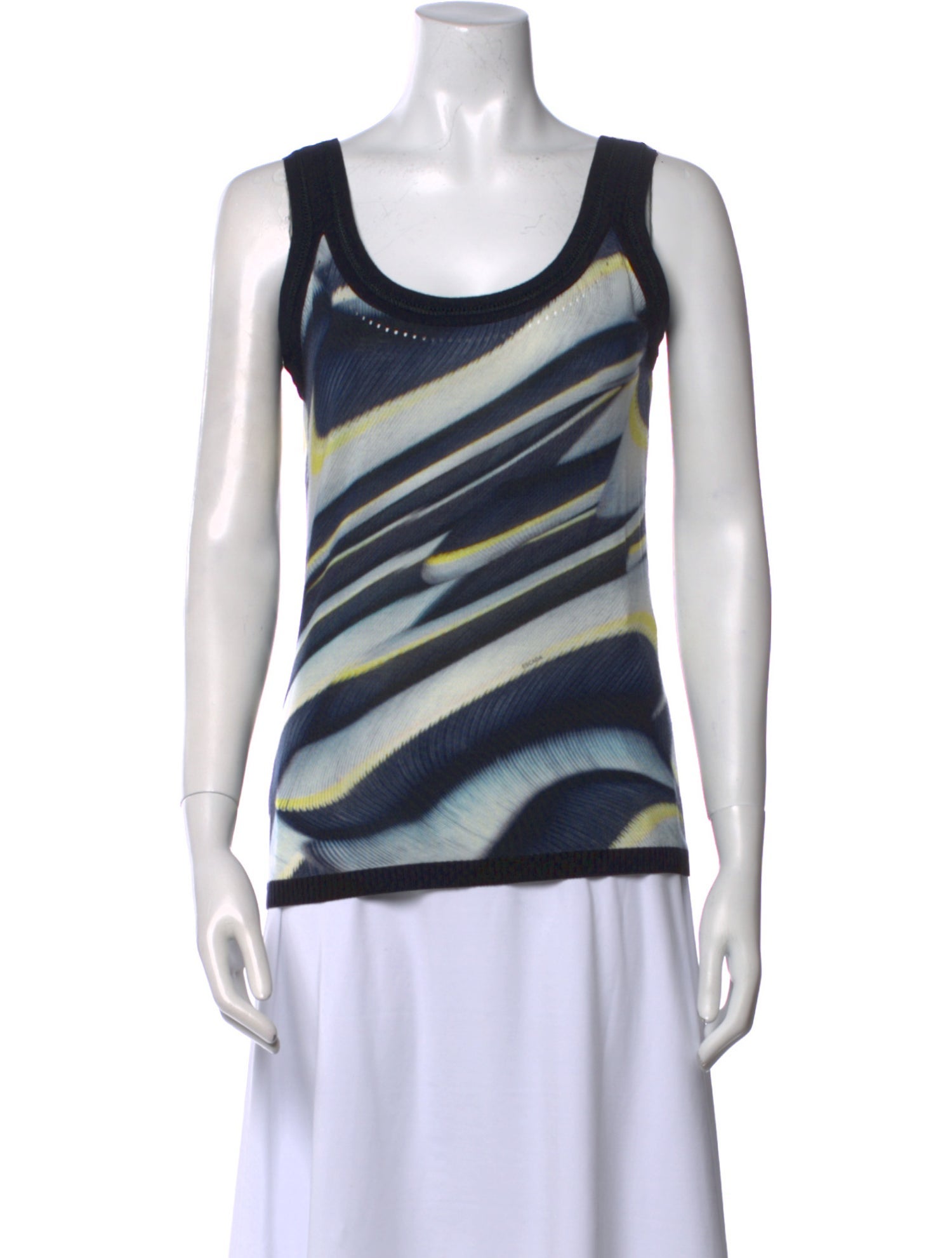 Escada Printed Scoop Neck Top