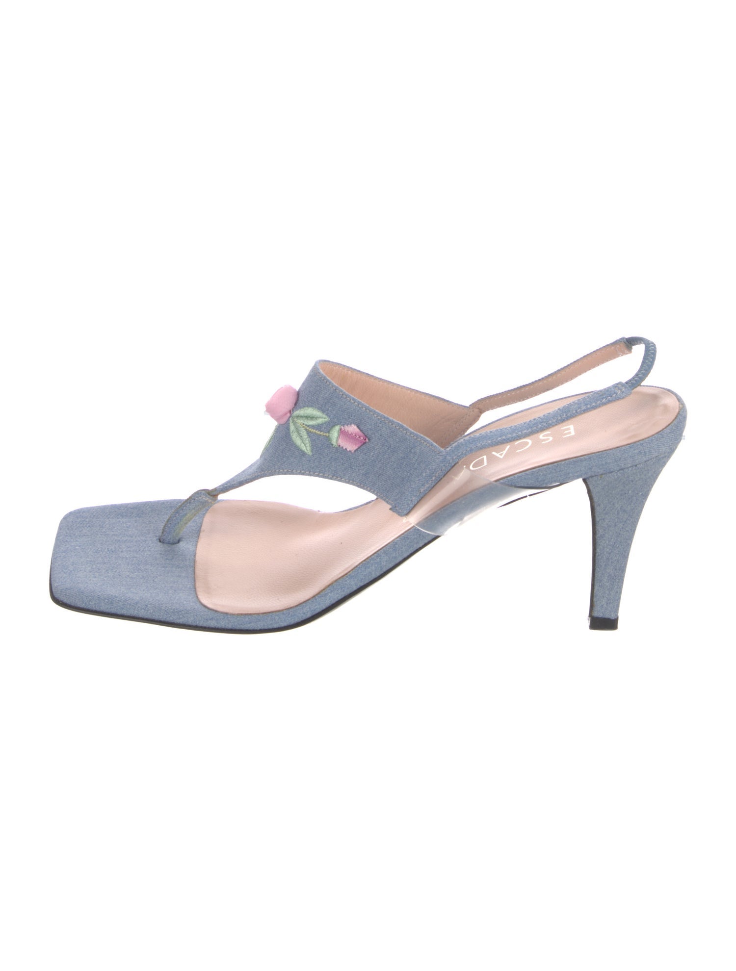 Escada Canvas Slingback Sandals
