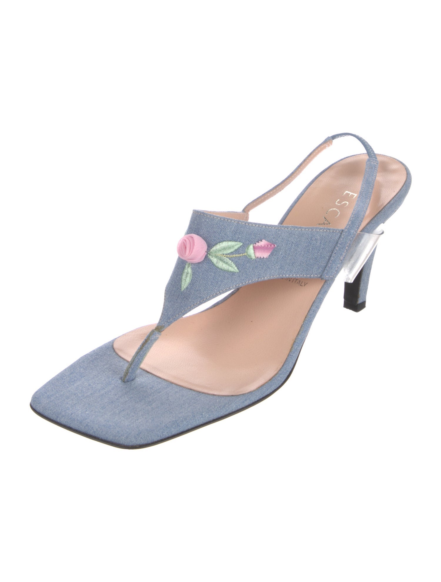 Escada Canvas Slingback Sandals