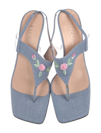 Escada Canvas Slingback Sandals