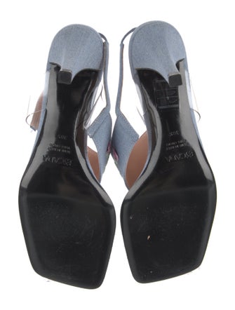 Escada Canvas Slingback Sandals