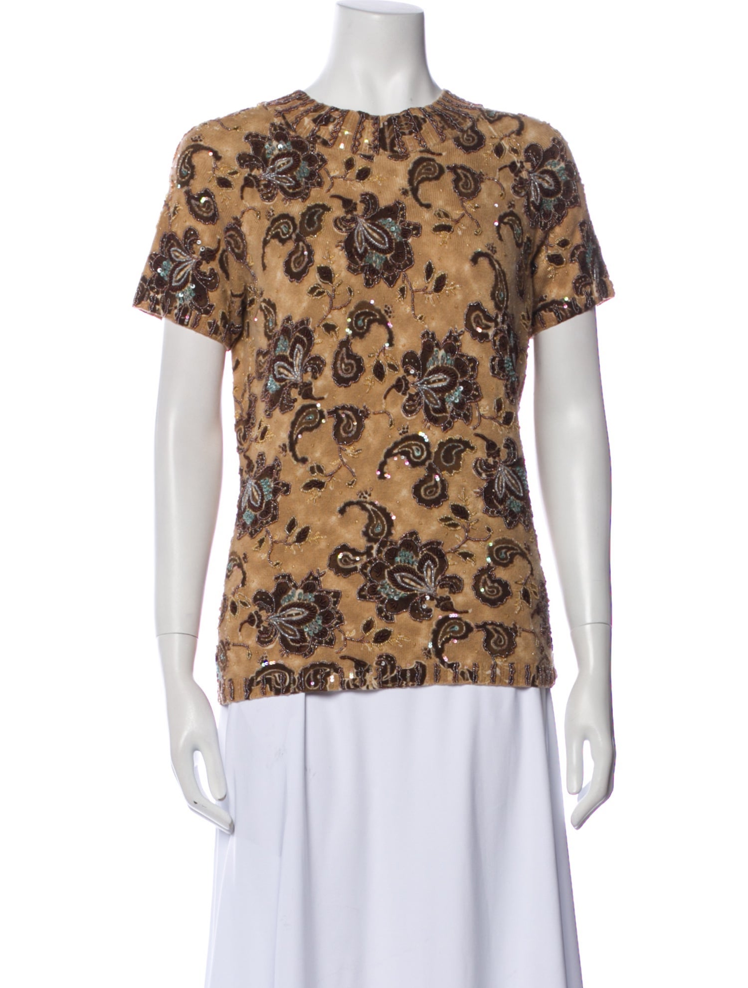 Escada Floral Print Crew Neck T-Shirt