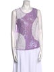 Escada Lace Pattern Scoop Neck Top