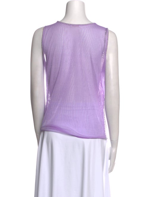 Escada Lace Pattern Scoop Neck Top