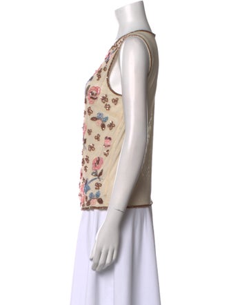 Escada Printed Scoop Neck Top